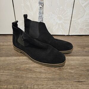 Steve Madden Nevada 015 Black Suede Chelsea Boots Mens Size 11.5 US